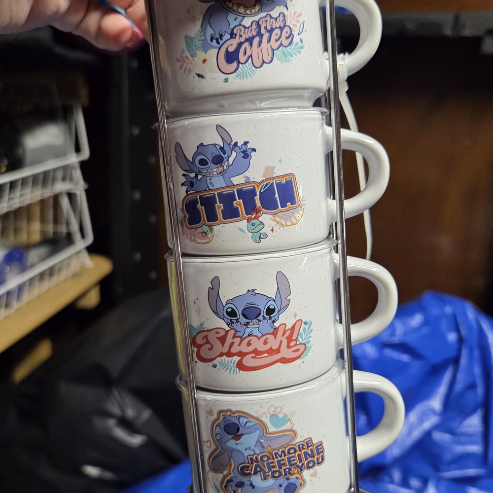Disney Stitch Stackable Mug Set - White and Blue
